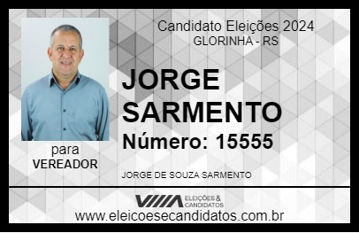 Candidato JORGE SARMENTO 2024 - GLORINHA - Eleições