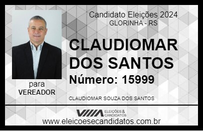 Candidato CLAUDIOMAR DOS SANTOS 2024 - GLORINHA - Eleições