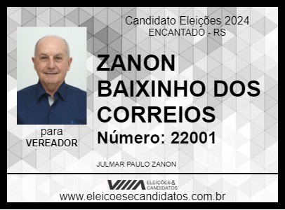 Candidato ZANON O BAIXINHO DAS CARTAS 2024 - ENCANTADO - Eleições