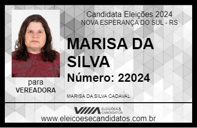 Candidato MARISA DA SILVA  2024 - NOVA ESPERANÇA DO SUL - Eleições