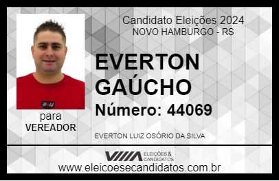 Candidato EVERTON GAÚCHO 2024 - NOVO HAMBURGO - Eleições