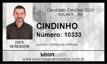 Candidato CINDINHO 2024 - ROLANTE - Eleições