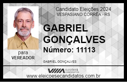 Candidato GABRIEL GONÇALVES 2024 - VESPASIANO CORRÊA - Eleições