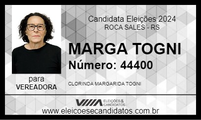 Candidato MARGA TOGNI 2024 - ROCA SALES - Eleições