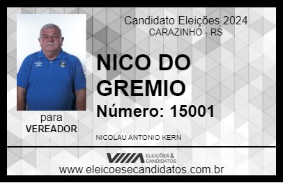 Candidato NICO DO GREMIO 2024 - CARAZINHO - Eleições