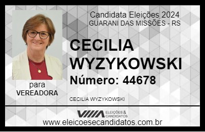 Candidato CECILIA WYZYKOWSKI 2024 - GUARANI DAS MISSÕES - Eleições