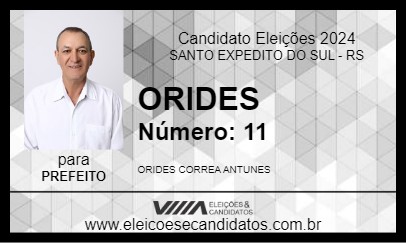 Candidato ORIDES 2024 - SANTO EXPEDITO DO SUL - Eleições