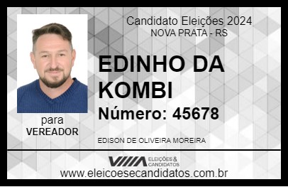 Candidato EDINHO DA KOMBI 2024 - NOVA PRATA - Eleições