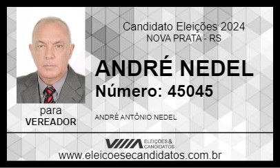 Candidato ANDRÉ NEDEL 2024 - NOVA PRATA - Eleições