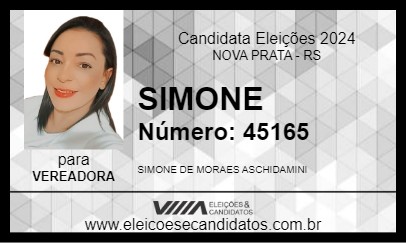 Candidato SIMONE 2024 - NOVA PRATA - Eleições