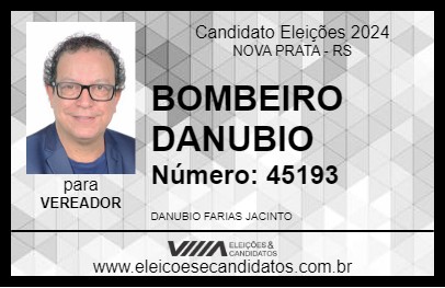 Candidato BOMBEIRO DANUBIO 2024 - NOVA PRATA - Eleições