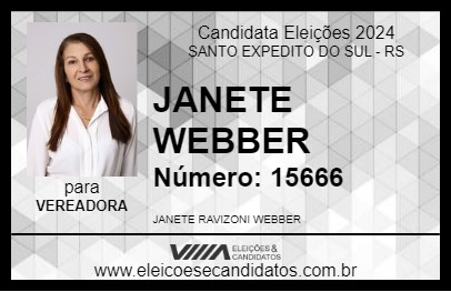 Candidato JANETE WEBBER 2024 - SANTO EXPEDITO DO SUL - Eleições