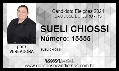 Candidato SUELI CHIOSSI 2024 - SÃO JOSÉ DO OURO - Eleições