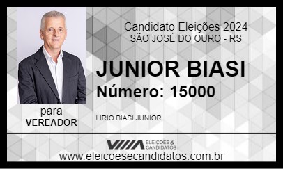 Candidato JUNIOR BIASI 2024 - SÃO JOSÉ DO OURO - Eleições