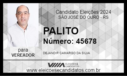 Candidato PALITO 2024 - SÃO JOSÉ DO OURO - Eleições