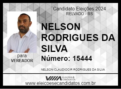 Candidato NELSON RODRIGUES DA SILVA 2024 - RELVADO - Eleições