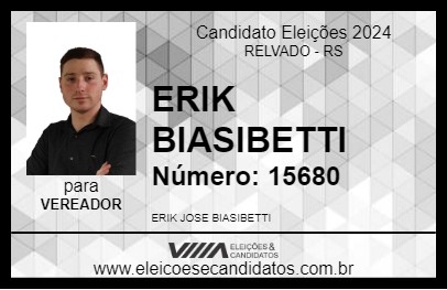 Candidato ERIK BIASIBETTI 2024 - RELVADO - Eleições