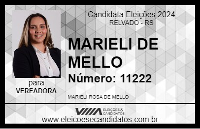 Candidato MARIELI DE MELLO 2024 - RELVADO - Eleições