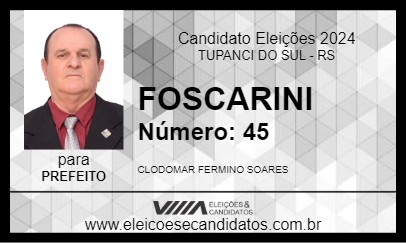 Candidato FOSCARINI 2024 - TUPANCI DO SUL - Eleições