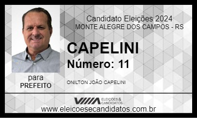 Candidato CAPELINI 2024 - MONTE ALEGRE DOS CAMPOS - Eleições