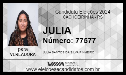 Candidato JULIA 2024 - CACHOEIRINHA - Eleições