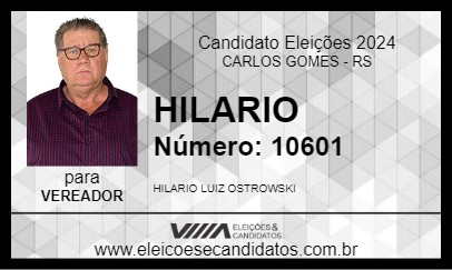 Candidato HILARIO 2024 - CARLOS GOMES - Eleições