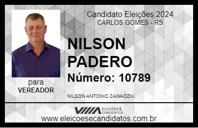 Candidato NILSON PADERO 2024 - CARLOS GOMES - Eleições