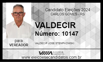 Candidato VALDECIR 2024 - CARLOS GOMES - Eleições