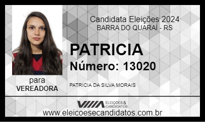 Candidato PATRICIA 2024 - BARRA DO QUARAÍ - Eleições