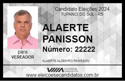 Candidato ALAERTE PANISSON 2024 - TUPANCI DO SUL - Eleições