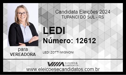 Candidato LEDI 2024 - TUPANCI DO SUL - Eleições