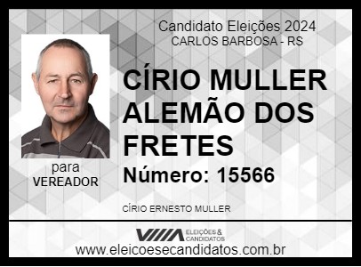 Candidato CÍRIO MULLER ALEMÃO DOS FRETES 2024 - CARLOS BARBOSA - Eleições