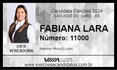 Candidato FABIANA LARA 2024 - SÃO JOSÉ DO OURO - Eleições