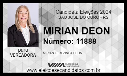 Candidato MIRIAN DEON 2024 - SÃO JOSÉ DO OURO - Eleições