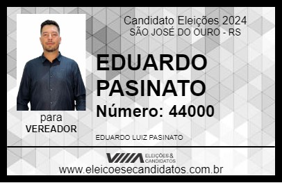 Candidato EDUARDO PASINATO 2024 - SÃO JOSÉ DO OURO - Eleições