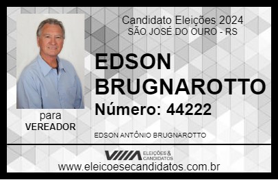 Candidato EDSON BRUGNAROTTO 2024 - SÃO JOSÉ DO OURO - Eleições