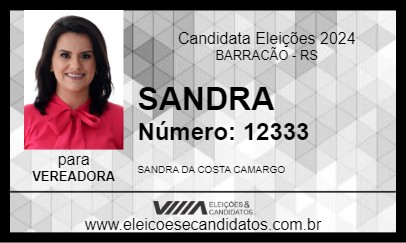 Candidato SANDRA 2024 - BARRACÃO - Eleições