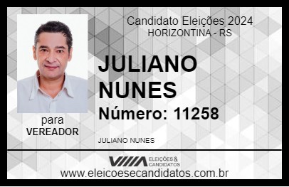 Candidato JULIANO NUNES 2024 - HORIZONTINA - Eleições