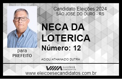 Candidato NECA DA LOTERICA 2024 - SÃO JOSÉ DO OURO - Eleições