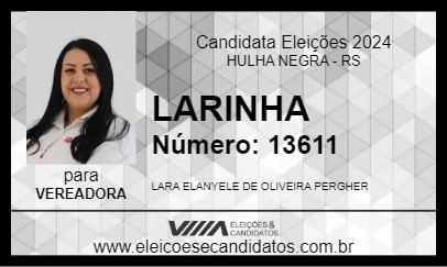 Candidato LARINHA 2024 - HULHA NEGRA - Eleições