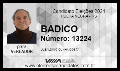 Candidato BADICO 2024 - HULHA NEGRA - Eleições