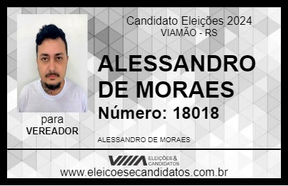 Candidato ALESSANDRO DE MORAES 2024 - VIAMÃO - Eleições