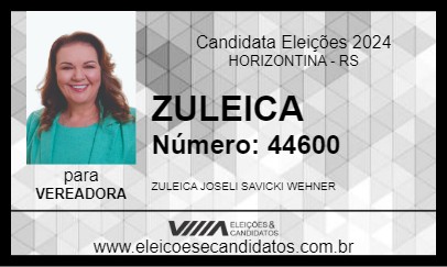 Candidato ZULEICA 2024 - HORIZONTINA - Eleições