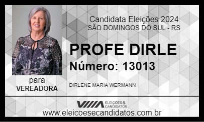 Candidato PROFE DIRLE 2024 - SÃO DOMINGOS DO SUL - Eleições