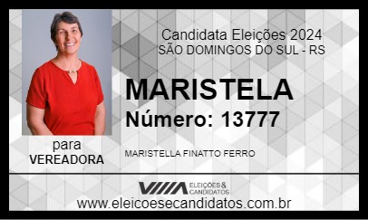 Candidato MARISTELA 2024 - SÃO DOMINGOS DO SUL - Eleições