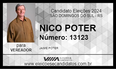 Candidato NICO POTER 2024 - SÃO DOMINGOS DO SUL - Eleições