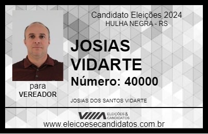 Candidato JOSIAS VIDARTE 2024 - HULHA NEGRA - Eleições