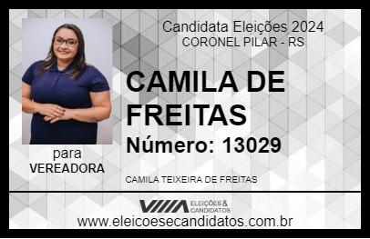 Candidato CAMILA DE FREITAS 2024 - CORONEL PILAR - Eleições