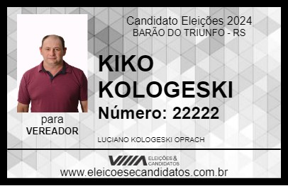 Candidato KIKO KOLOGESKI 2024 - BARÃO DO TRIUNFO - Eleições