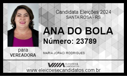 Candidato ANA DO BOLA 2024 - SANTA ROSA - Eleições